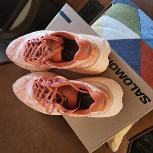 Salomon Pink and White Running Shoes